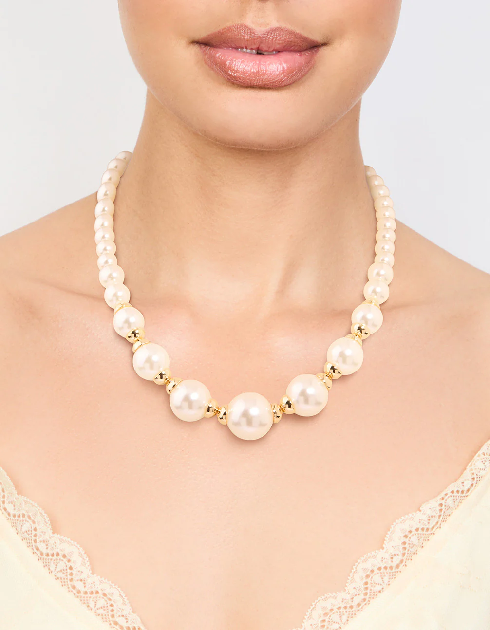 Gold Plated Pearl Graduating Necklace - Image 2