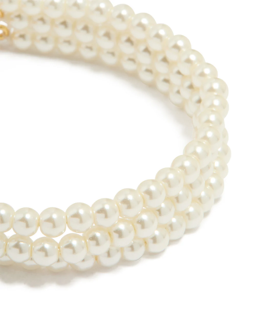 Gold Plated Pearl Triple Layered Bracelet - Image 2