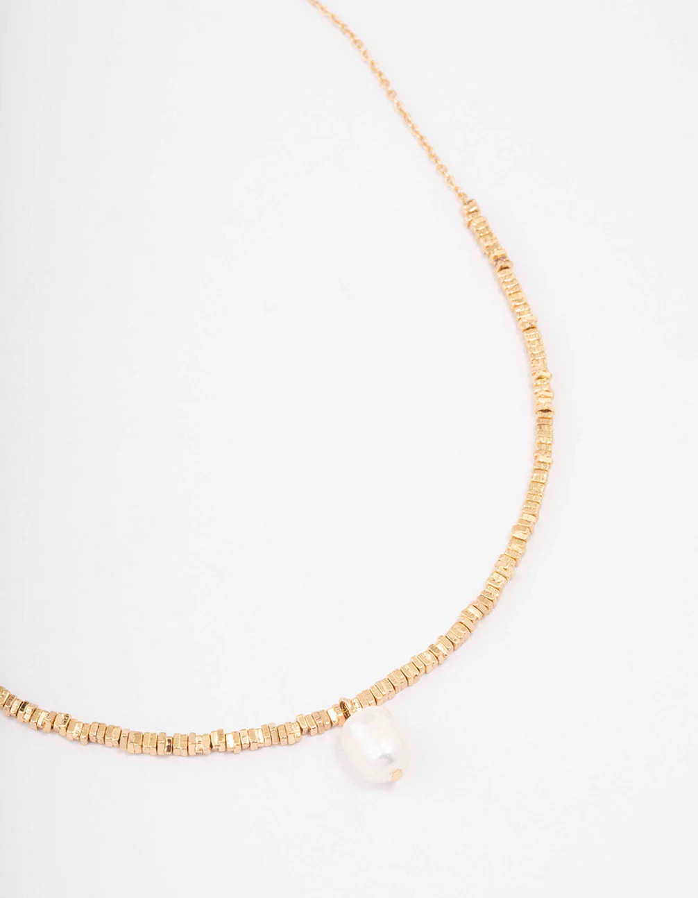 Gold Plated Pendant & Pearl Necklace