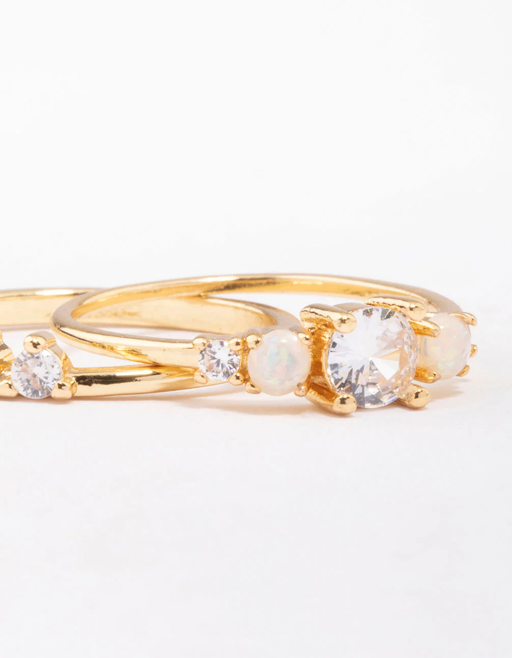 Gold Plated Petite Cubic Zirconia Stacking Ring - Image 2