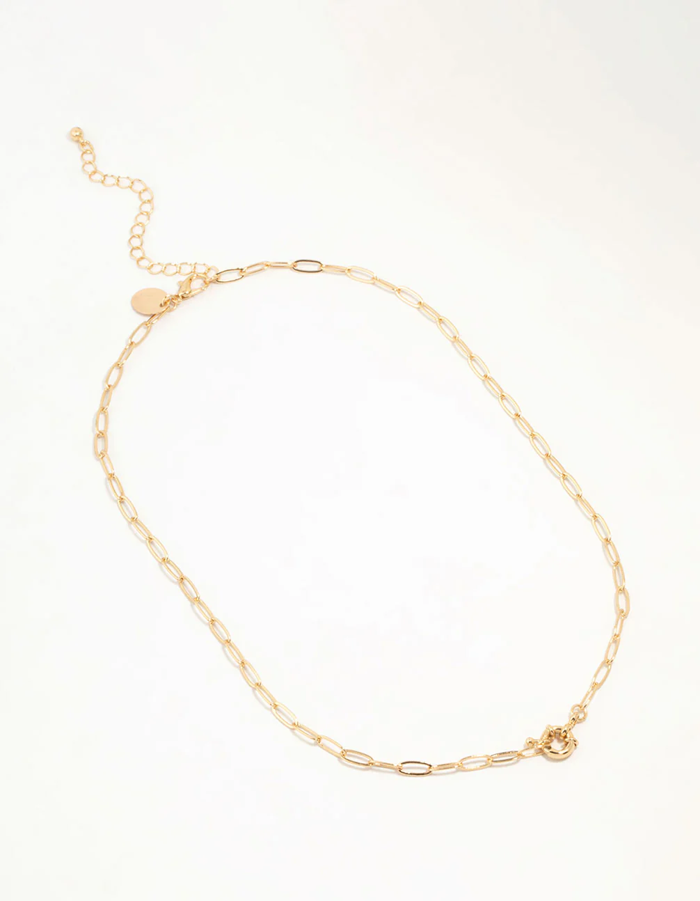 Gold Plated Pin Chain Necklace - Image 4