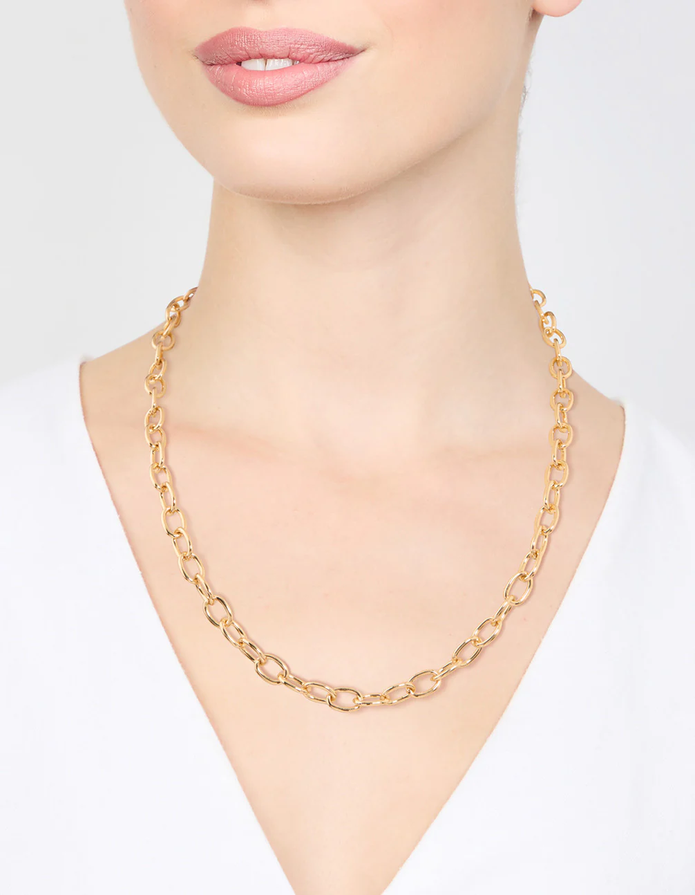 Gold Plated Round Link Necklace - Image 2