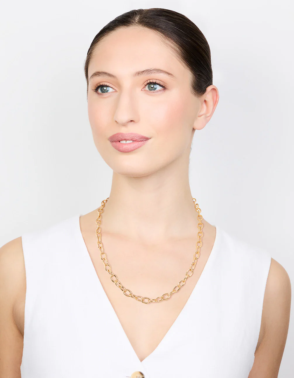 Gold Plated Round Link Necklace - Image 3