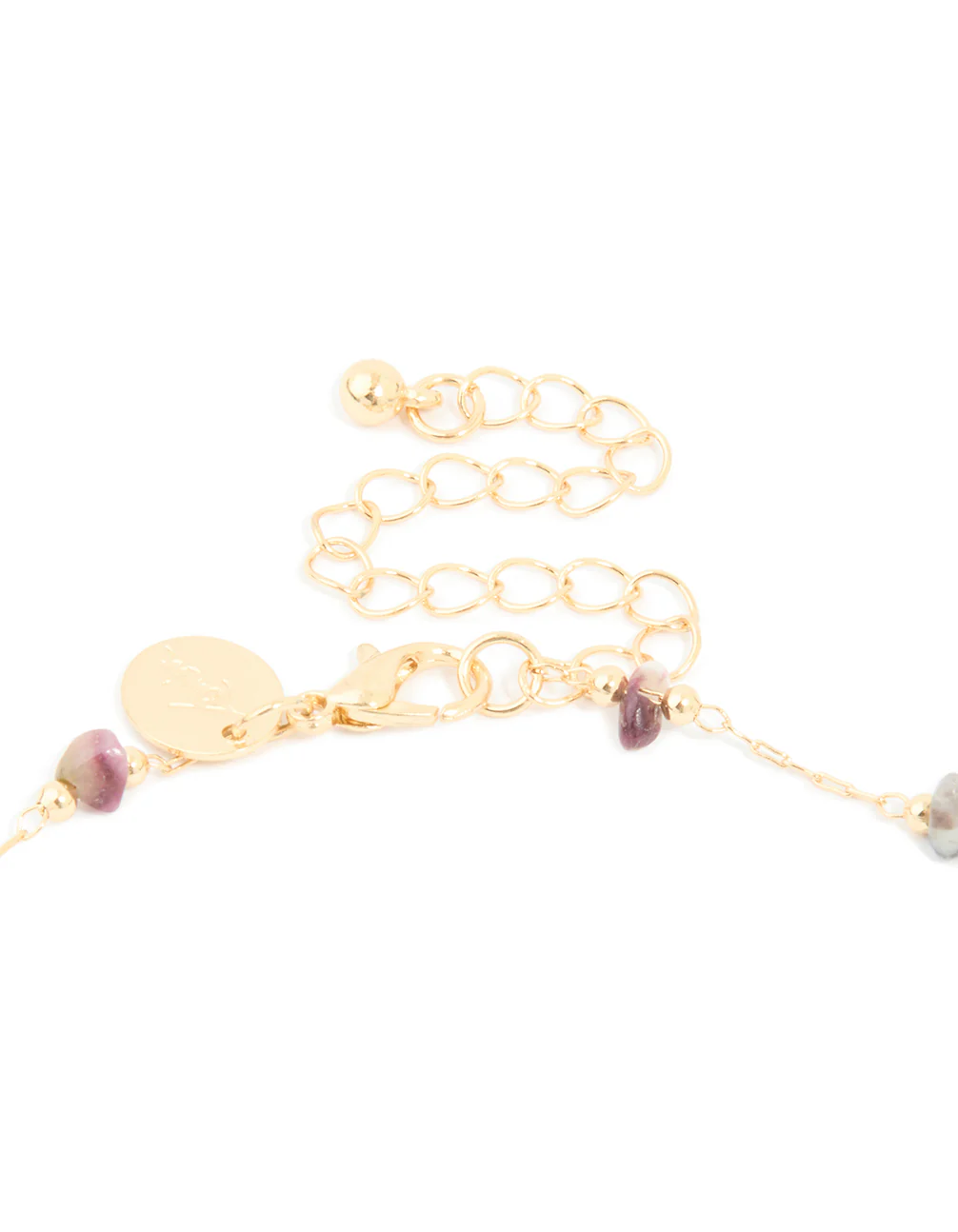 Gold Plated Semi Precious Dainty Cross Y-Necklace - Image 5