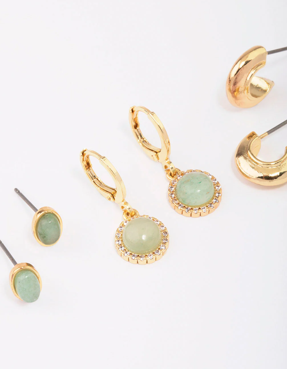 Gold Plated Semi-Precious Earring 3-Pack - Image 3