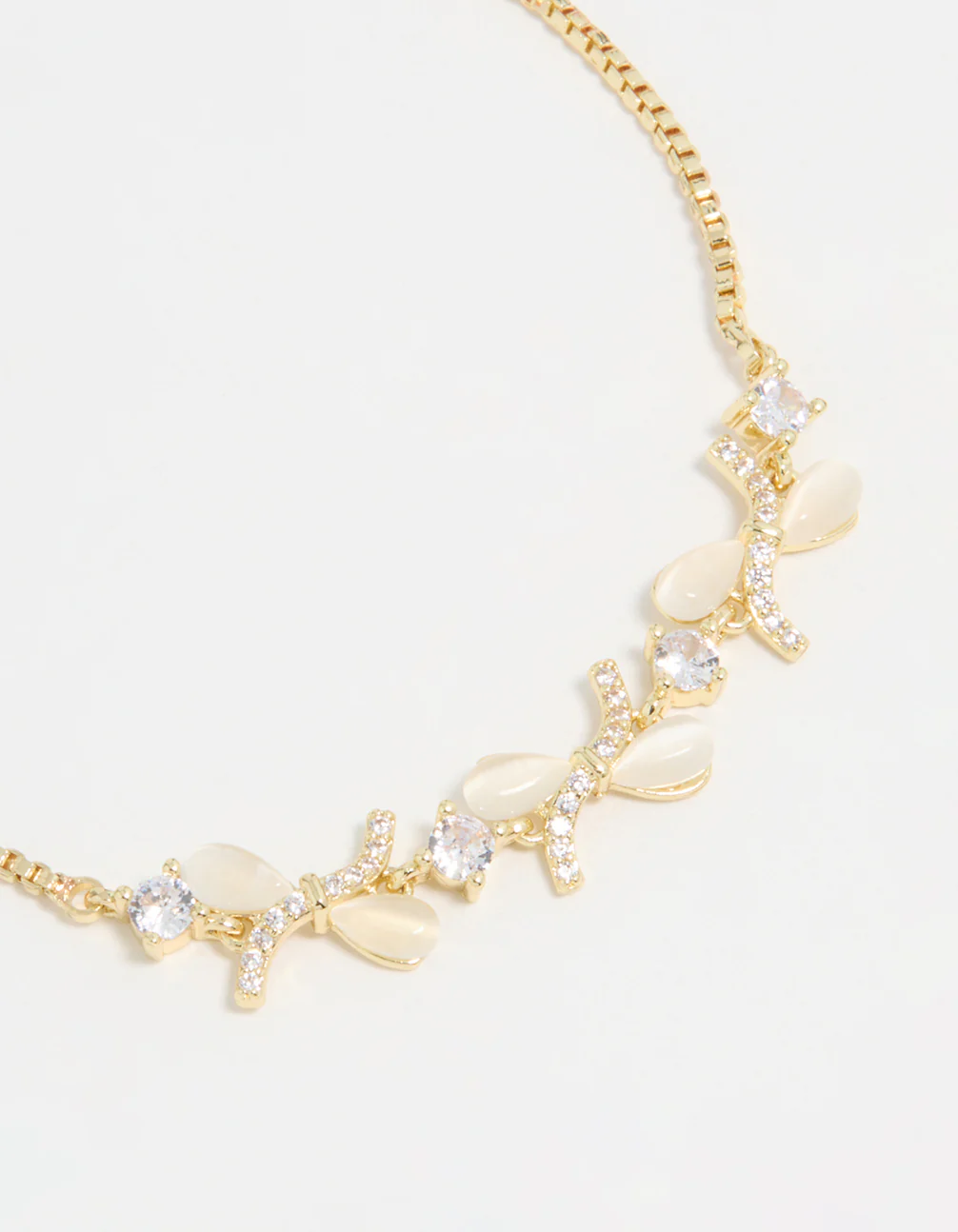 Gold Plated Single Triangle Bow Weave Toggle Bracelet - Image 2