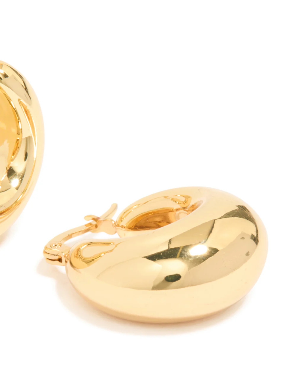 Waterproof Gold Plated Stainless Steel Full Bubble Hoop Earrings - Image 5
