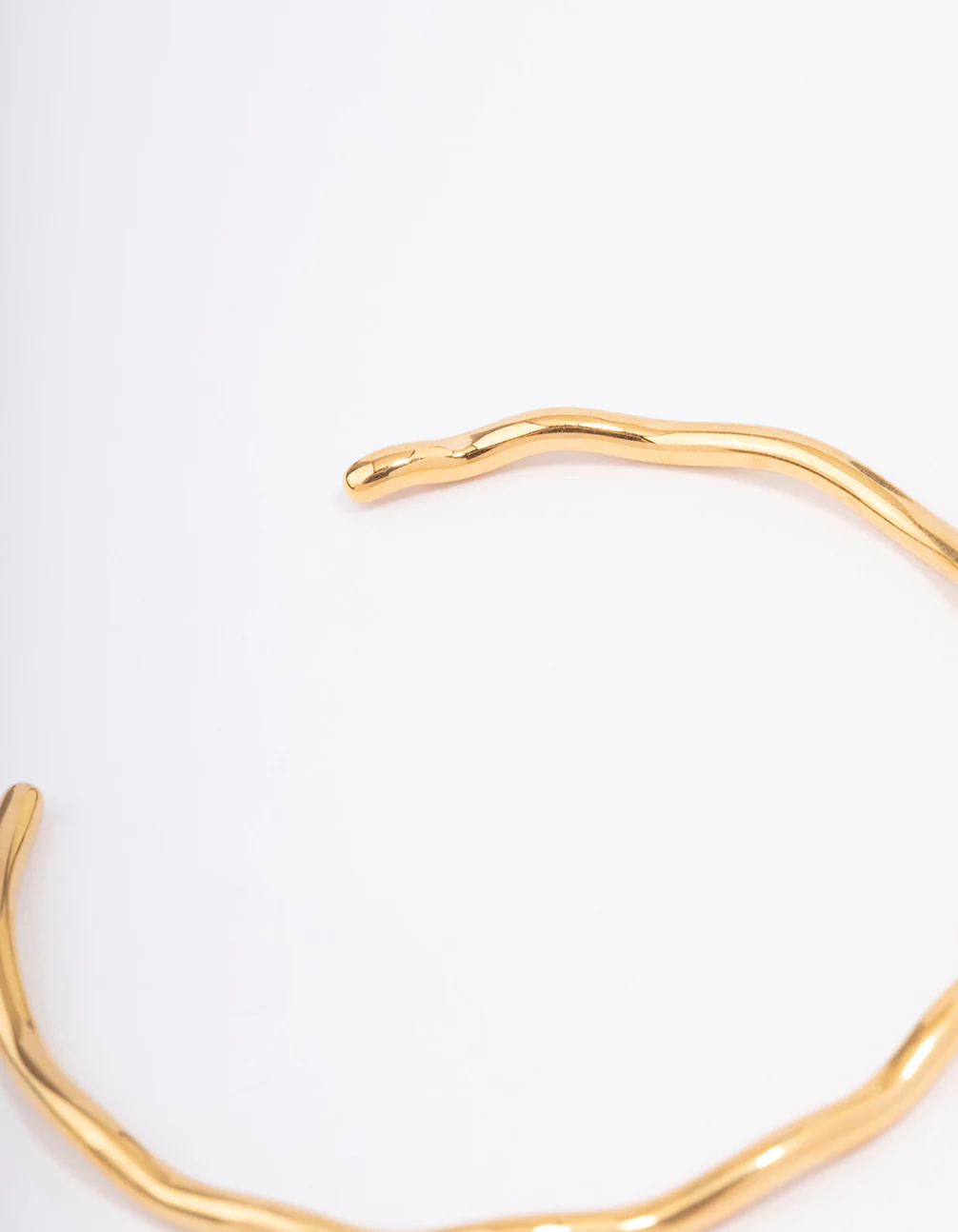 Waterproof Gold Plated Stainless Steel Mini Wave Wrist Cuff - Image 3