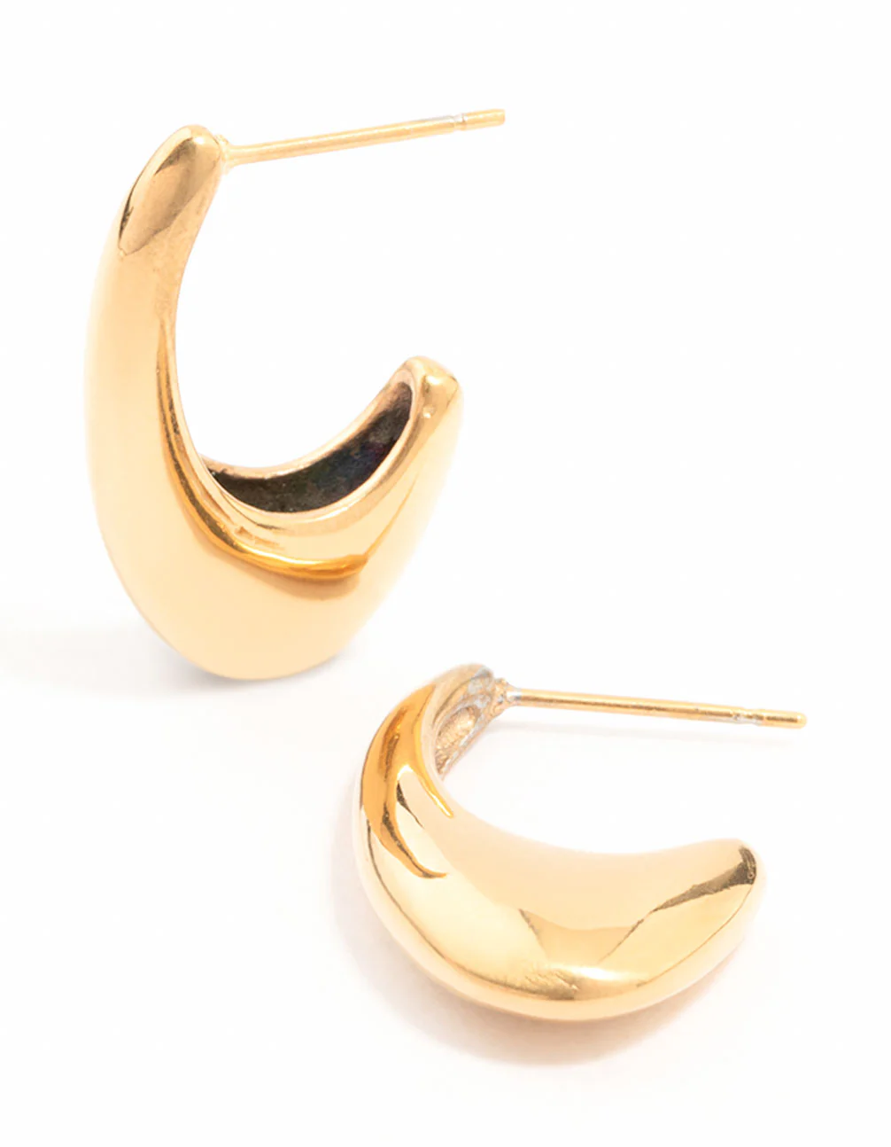 Waterproof Gold Plated Stainless Steel Oval Hoop Earrings