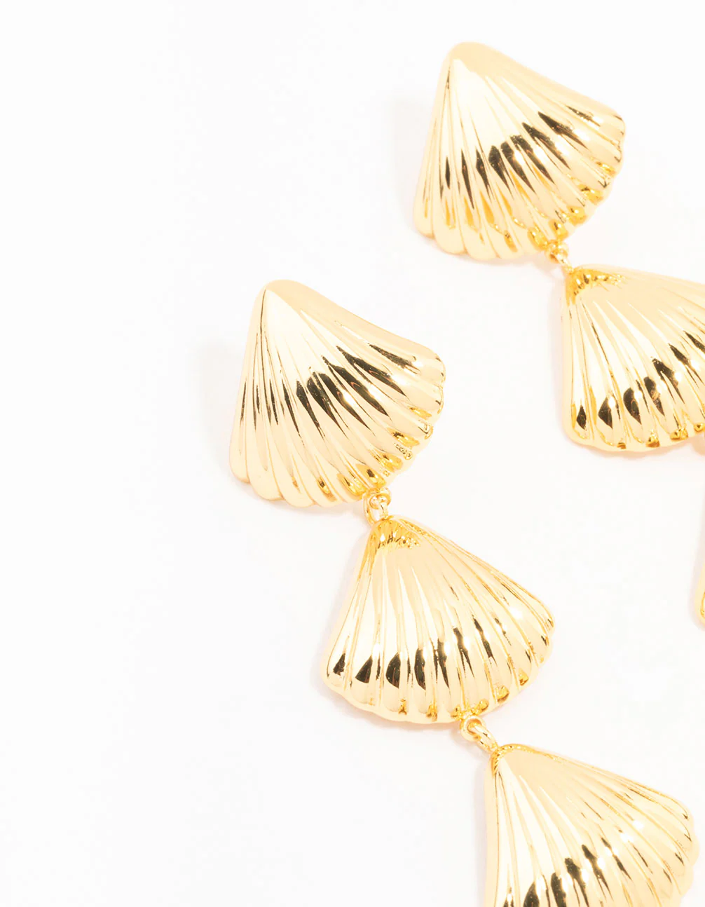 Waterproof Gold Plated Stainless Steel Shell Drop Earrings - Image 2