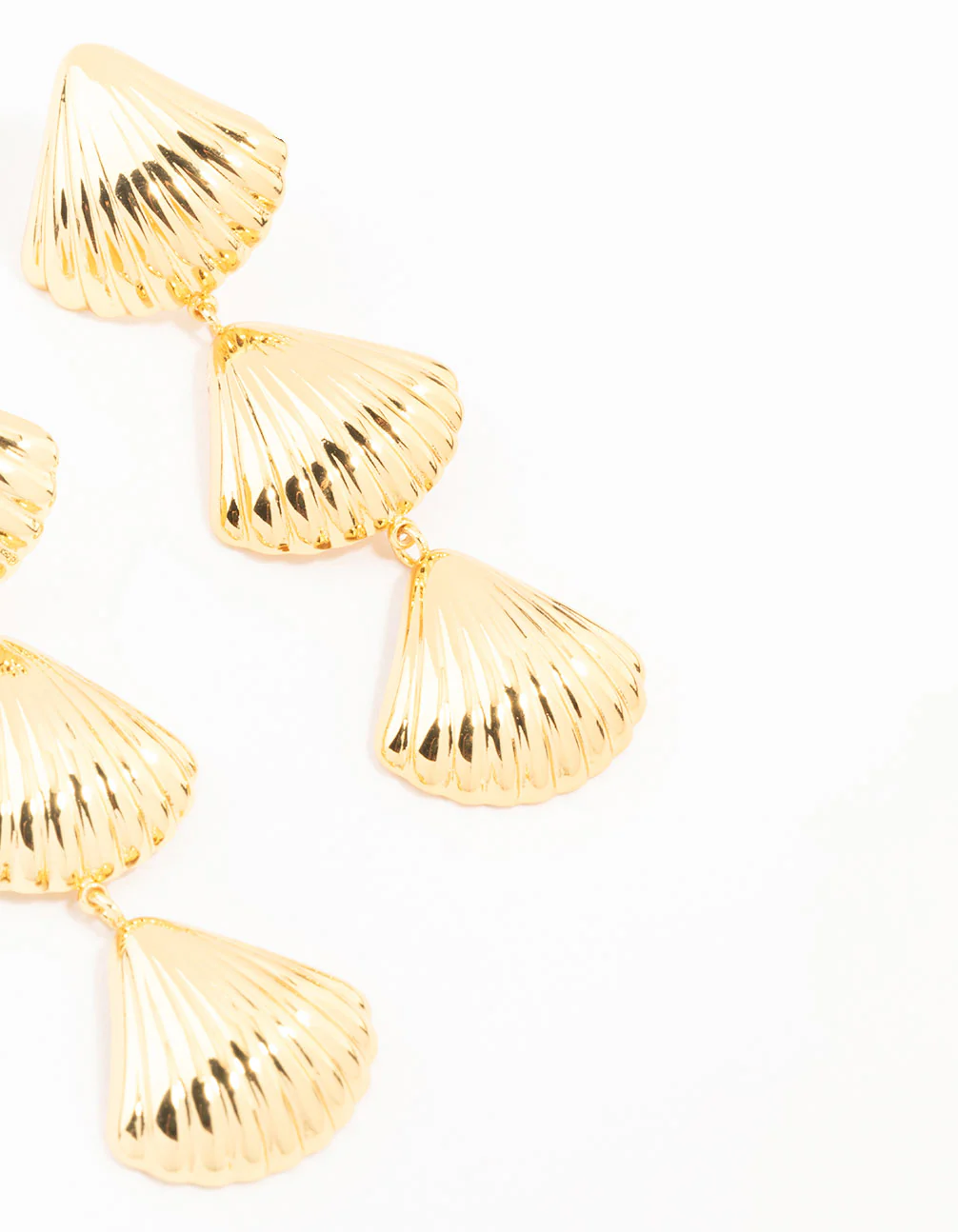 Waterproof Gold Plated Stainless Steel Shell Drop Earrings - Image 3