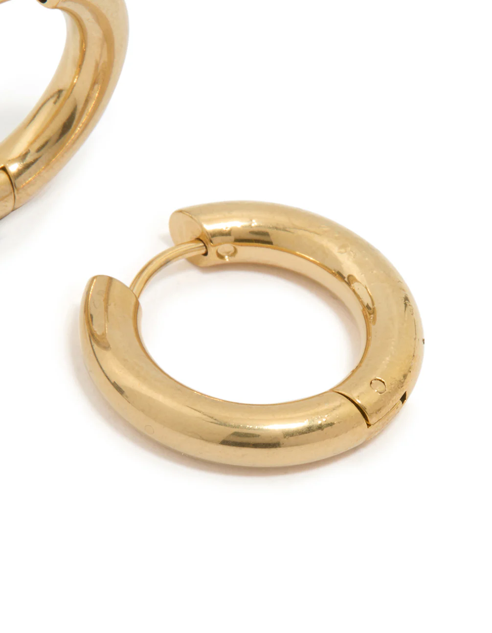 Waterproof Gold Plated Stainless Steel Thick Clicker Hoop Earrings 22 MM - Image 5