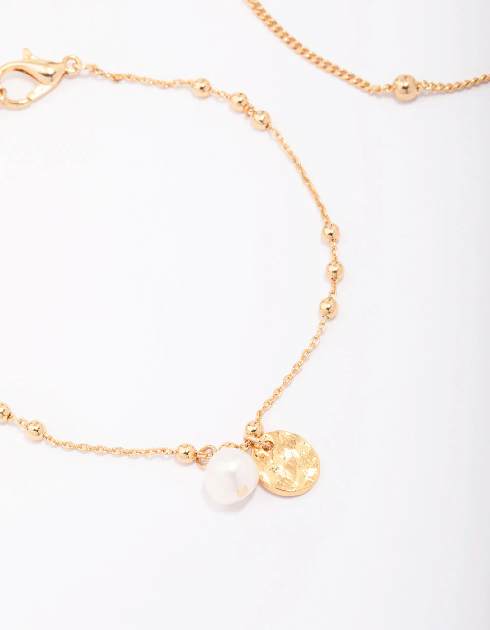 Gold Plated Station Ball & Freshwater Pearl Bracelets 2-Pack - Image 2