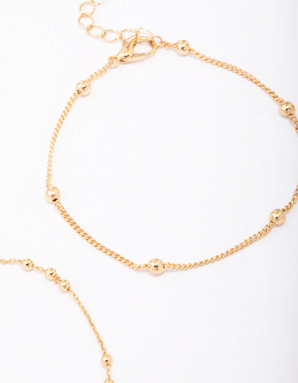 Gold Plated Station Ball & Freshwater Pearl Bracelets 2-Pack - Image 3