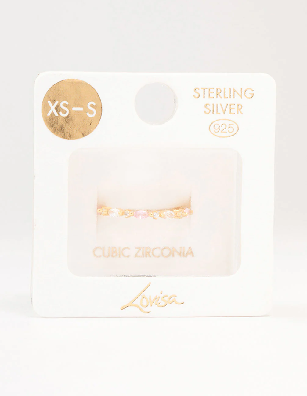 Gold Plated Sterling Silver Alternating Marquise Round Cubic Zirconia Ring - Image 3