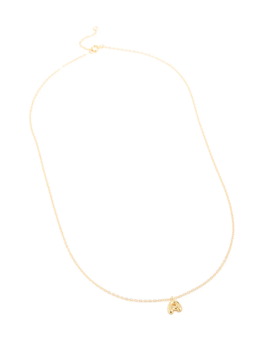 Gold Plated Sterling Silver Bubble Letter A Necklace - Image 4