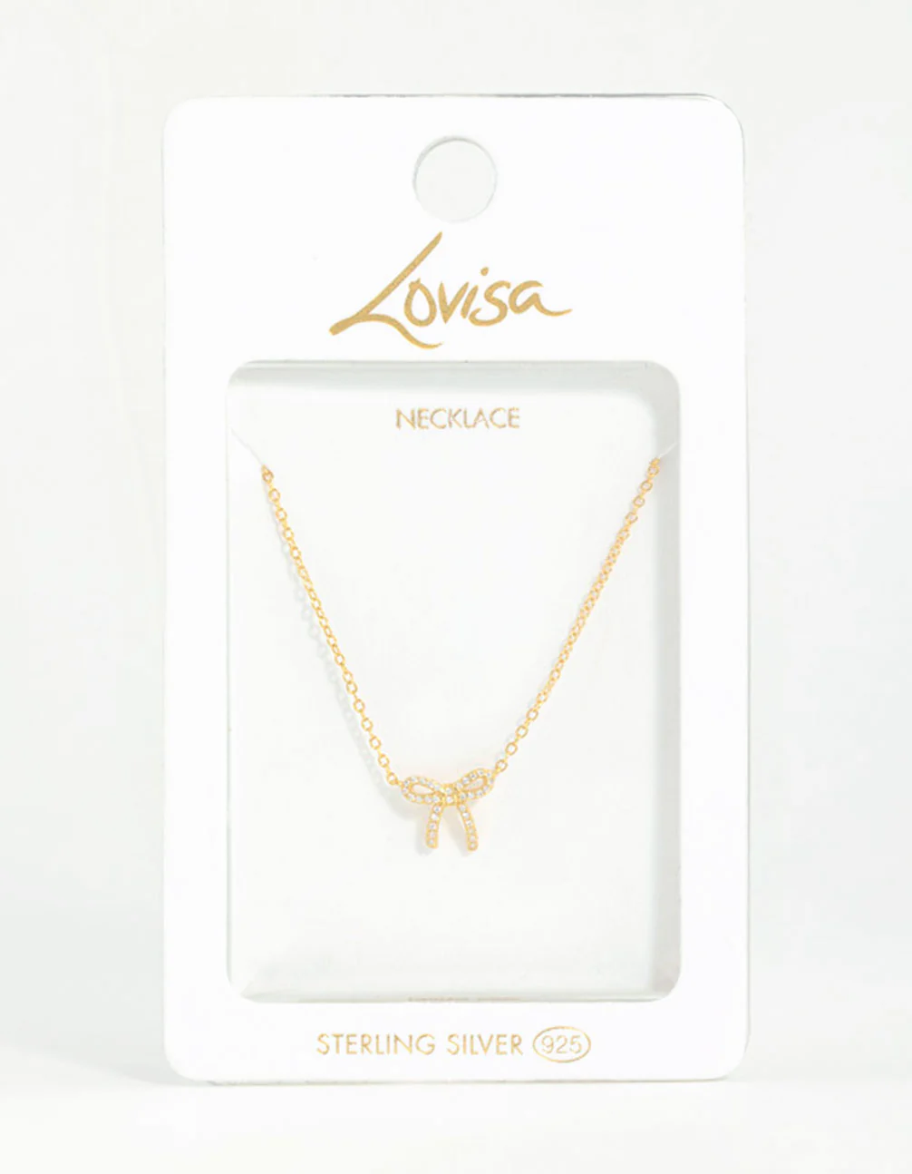 Gold Plated Sterling Silver Cubic Zirconia Bow Necklace - Image 5