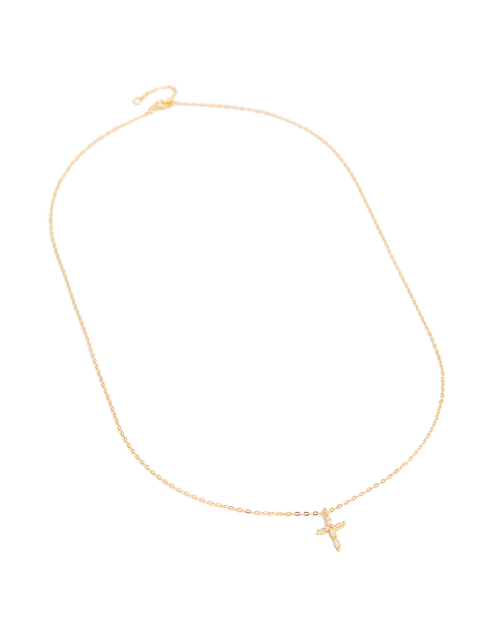 Gold Plated Sterling Silver Cubic Zirconia Cross Necklace - Image 4