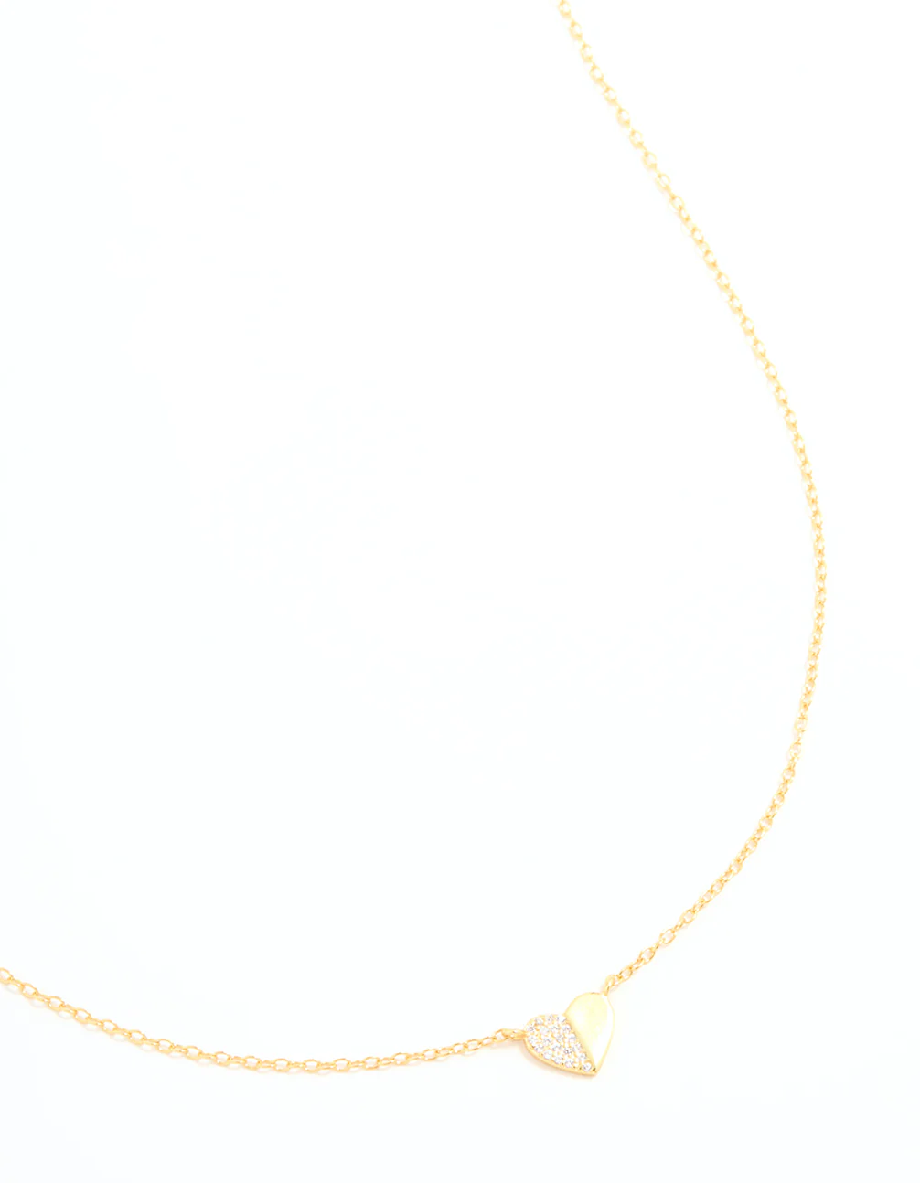 Gold Plated Sterling Silver Cubic Zirconia Mini Heart Necklace