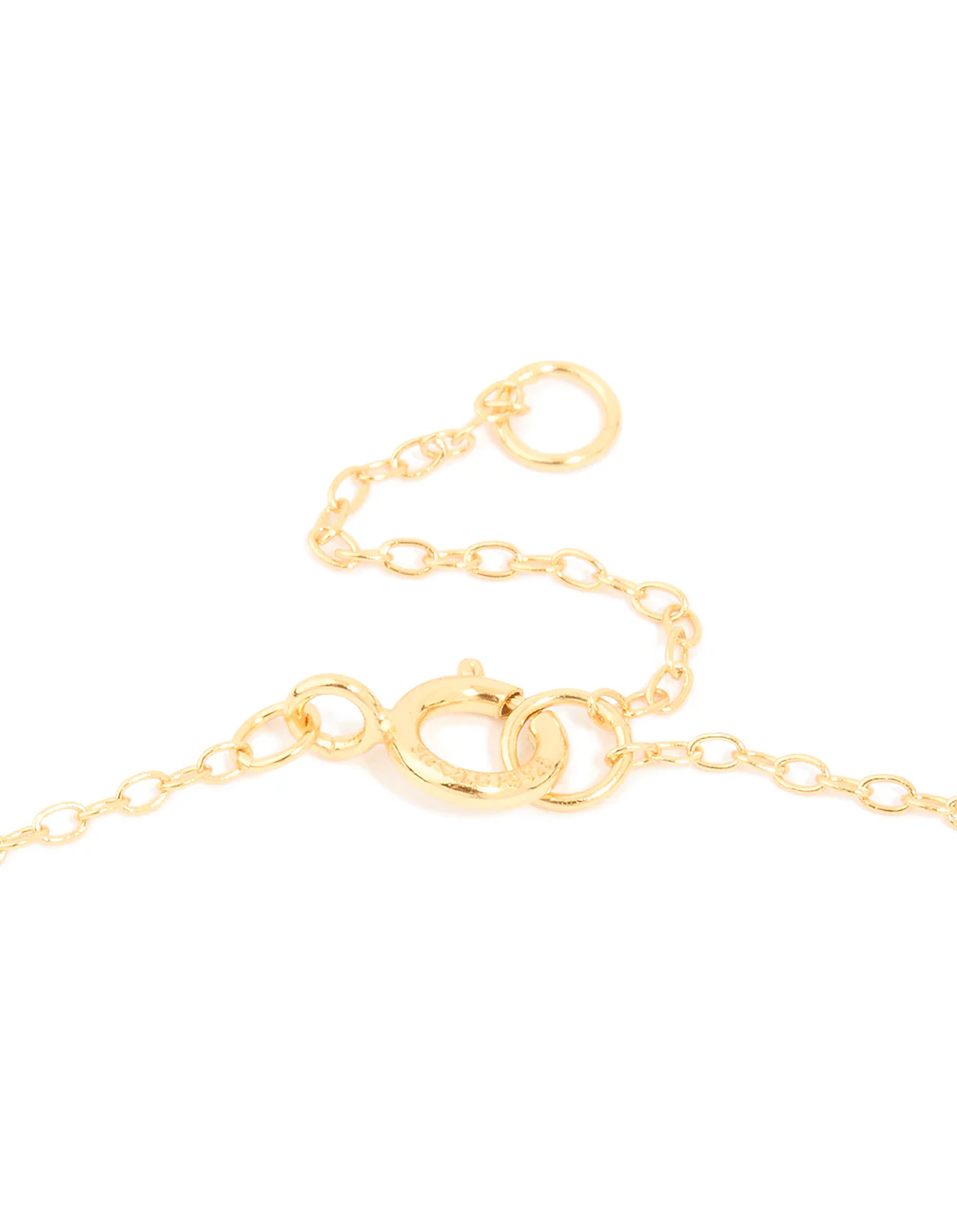 Gold Plated Sterling Silver Cubic Zirconia Pavé Letter A Necklace - Image 3