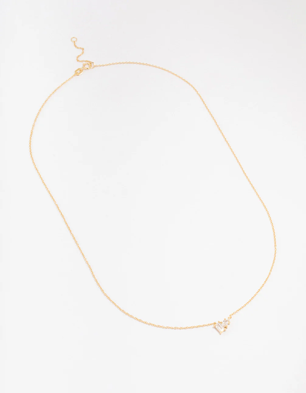 Gold Plated Sterling Silver Cubic Zirconia  Pear Pendant Necklace - Image 2