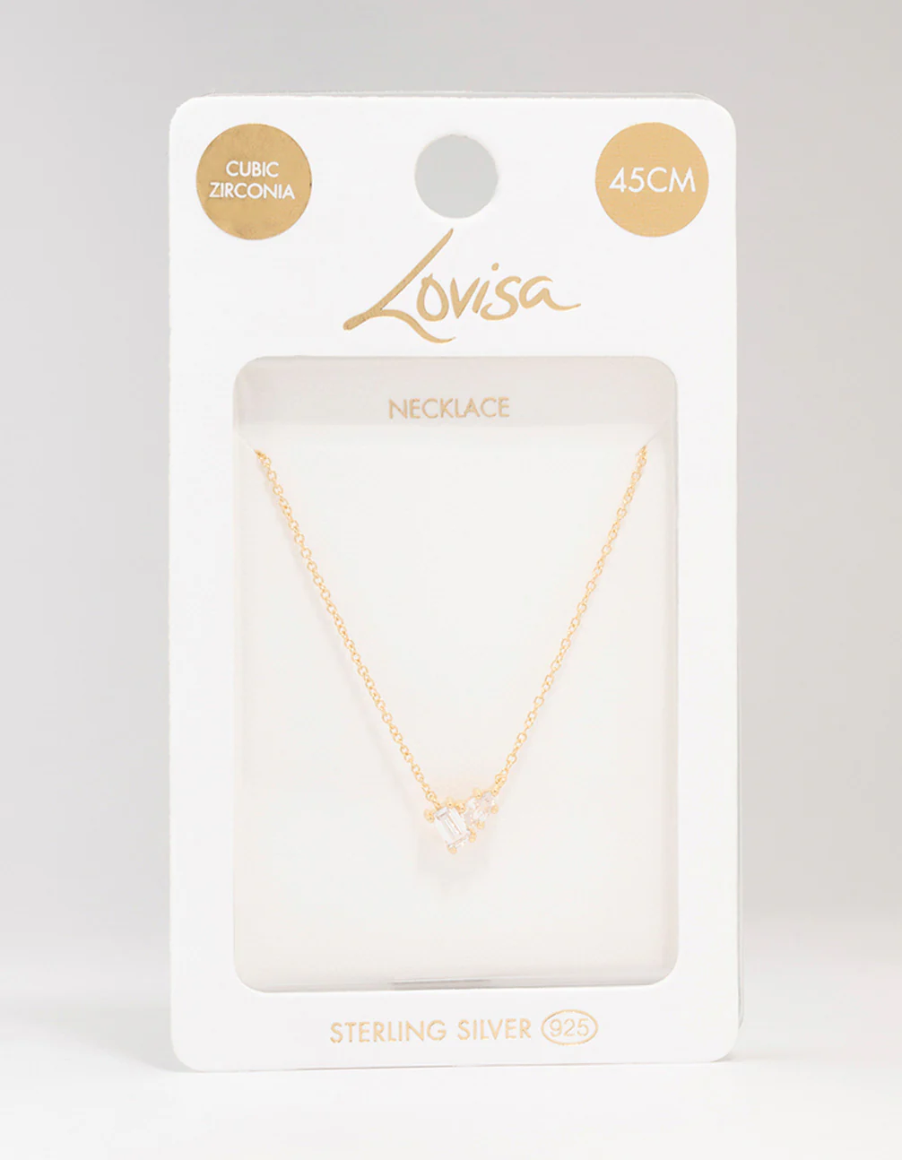 Gold Plated Sterling Silver Cubic Zirconia  Pear Pendant Necklace - Image 4