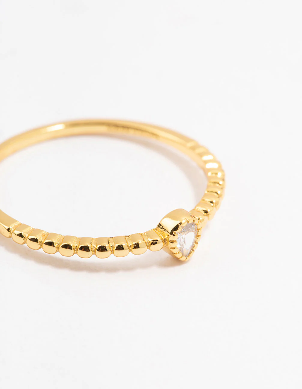 Gold Plated Sterling Silver Cubic Zirconia Pear Ring - Image 2