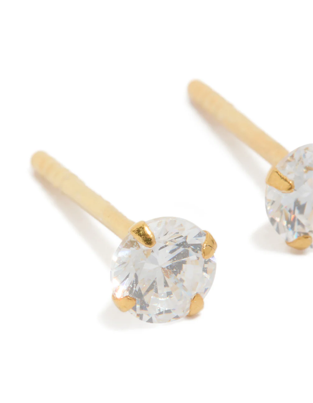 Gold Plated Sterling Silver Cubic Zirconia Srud Earrings - Image 4