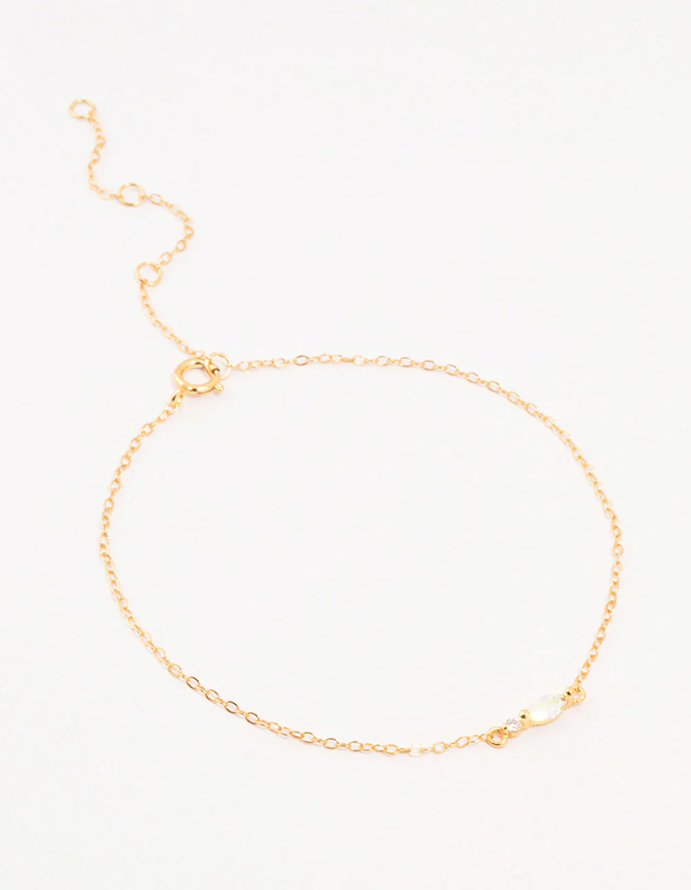 Gold Plated Sterling Silver Marquise Cubic Zirconia Bracelet