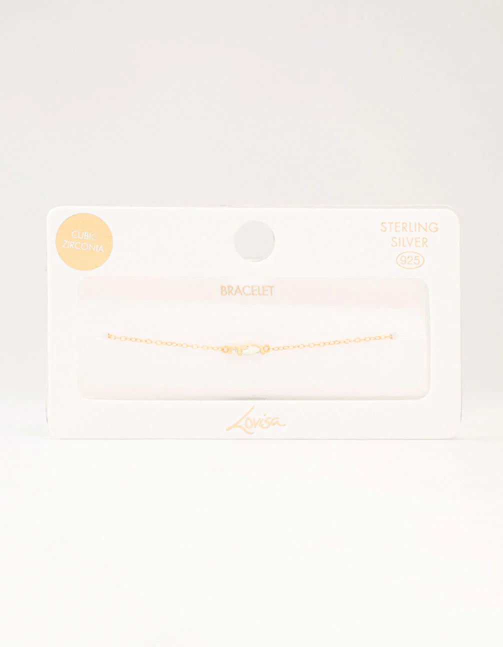 Gold Plated Sterling Silver Marquise Cubic Zirconia Bracelet - Image 3