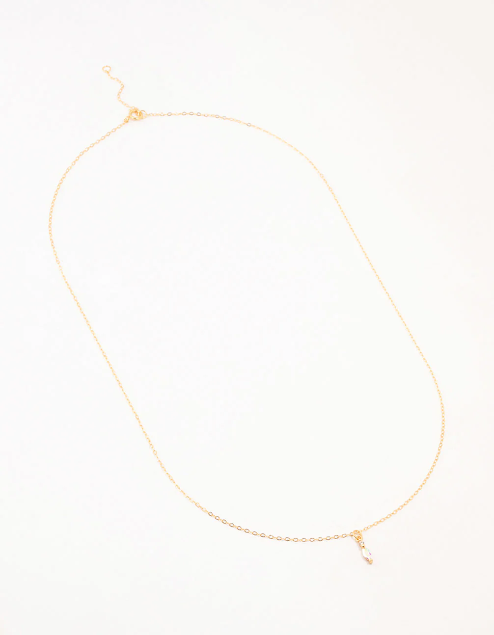 Gold Plated Sterling Silver Marquise Pendant Necklace - Image 2