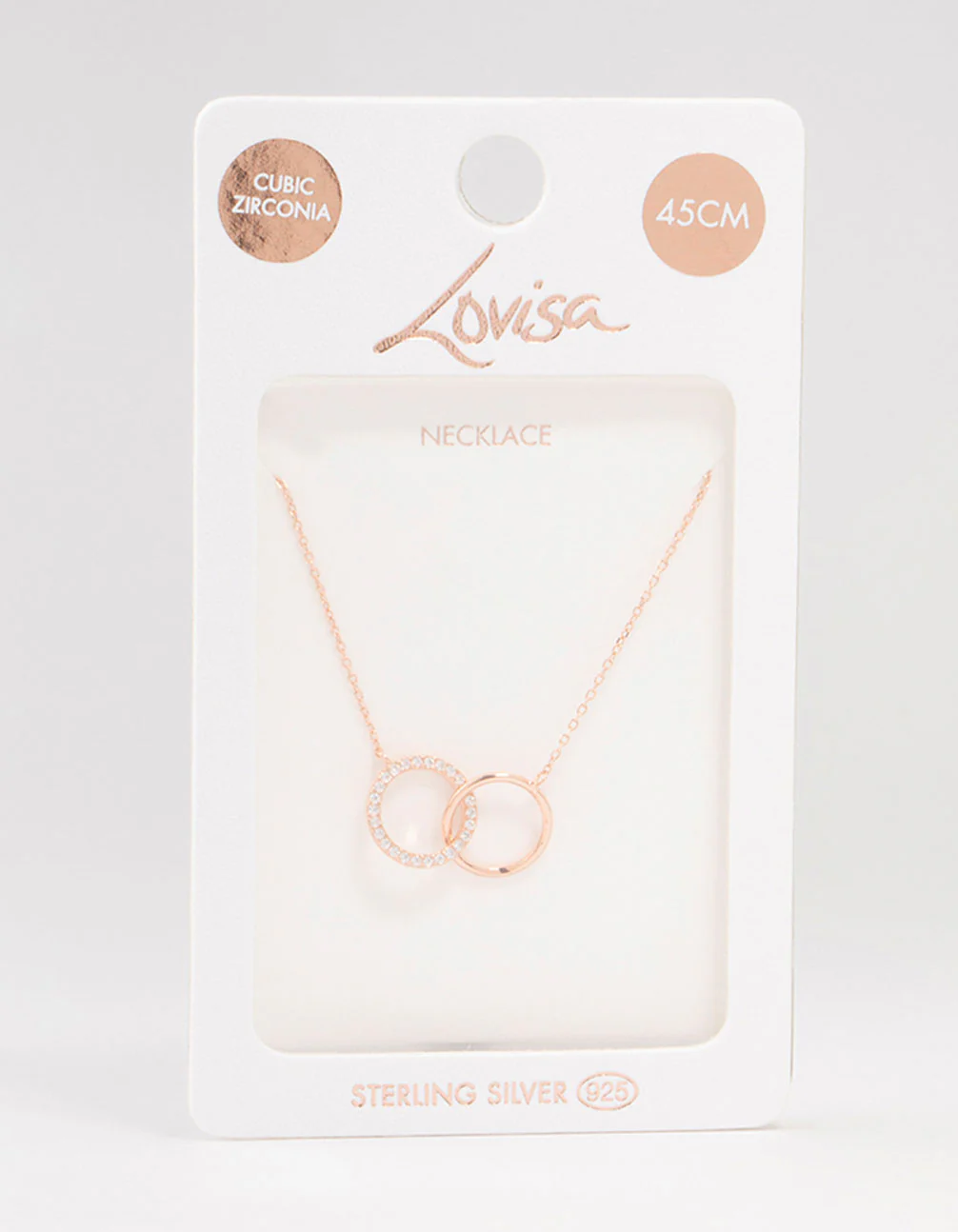 Gold Plated Sterling Silver Pave Link Hoop Necklace - Image 3