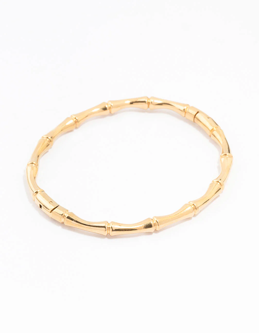 Waterproof Gold Plated Stainless Steel Bamboo Hinge Wrist Cuff Bracelet