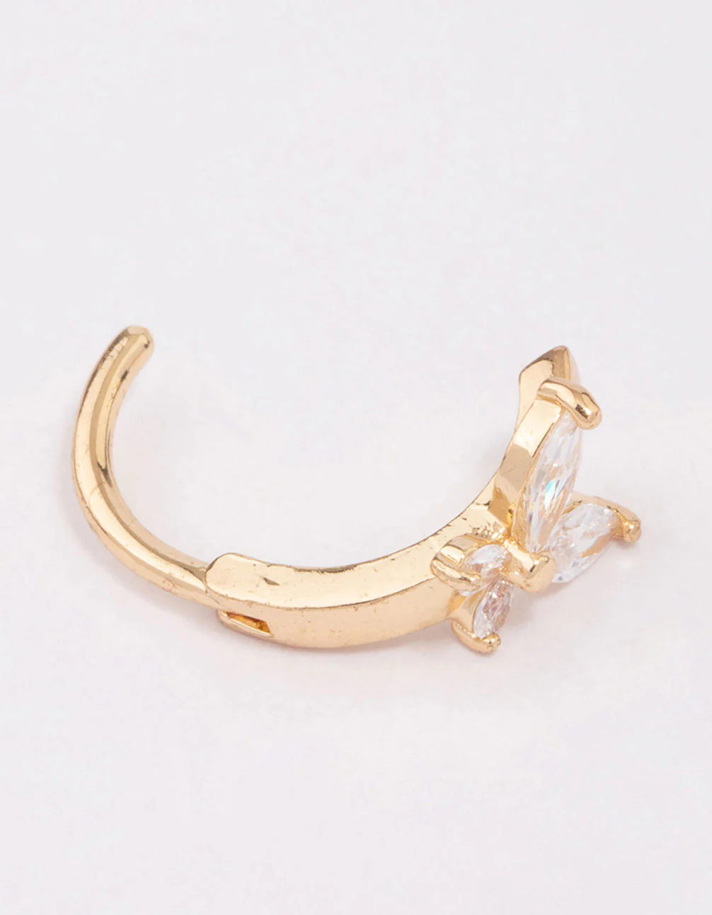 Gold Plated Surgical Steel Butterfly Curve Belly Ring - Image 2