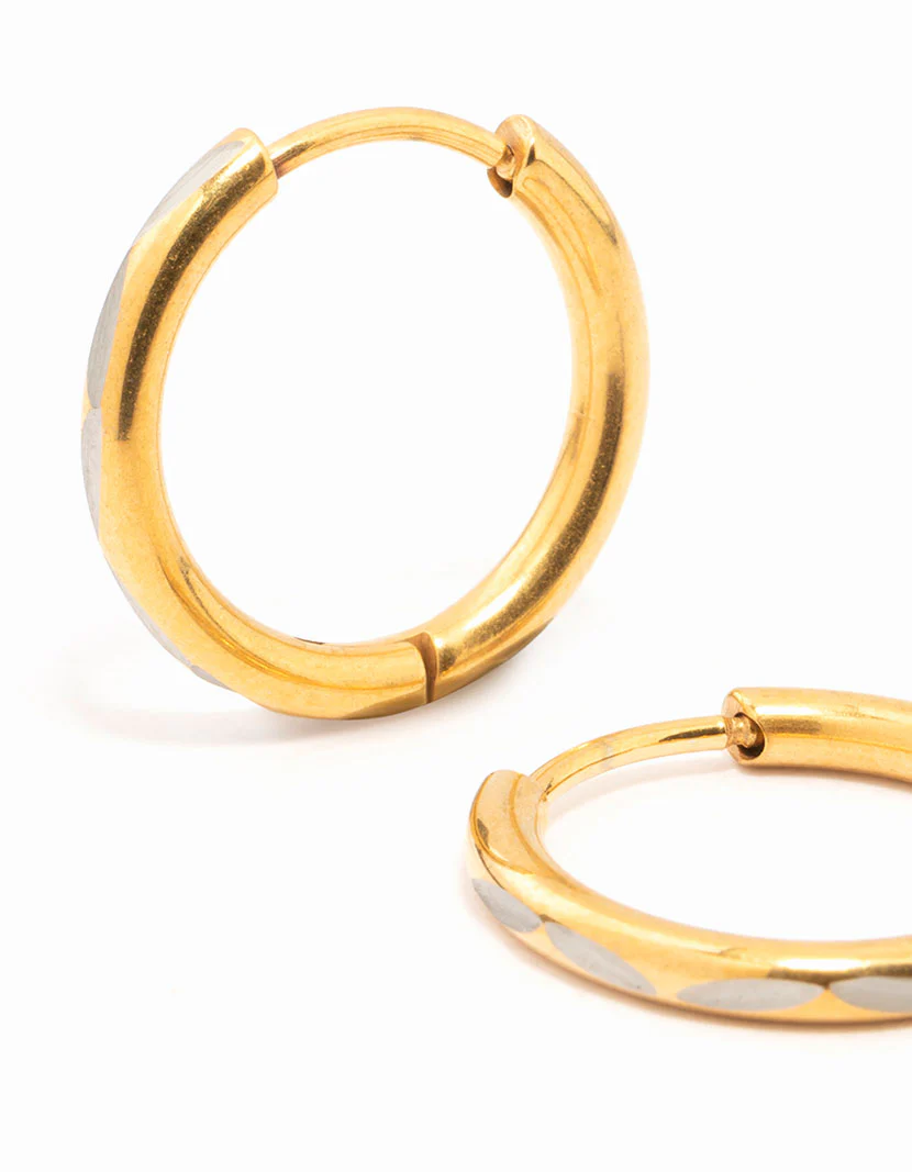 Gold Plated Surgical Steel Classic Hoop Earrings - Image 2