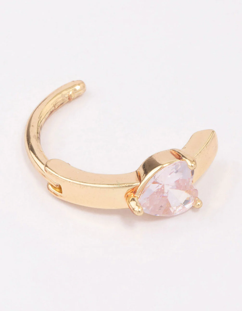Gold Plated Surgical Steel Heart Curved Belly Ring - Image 2
