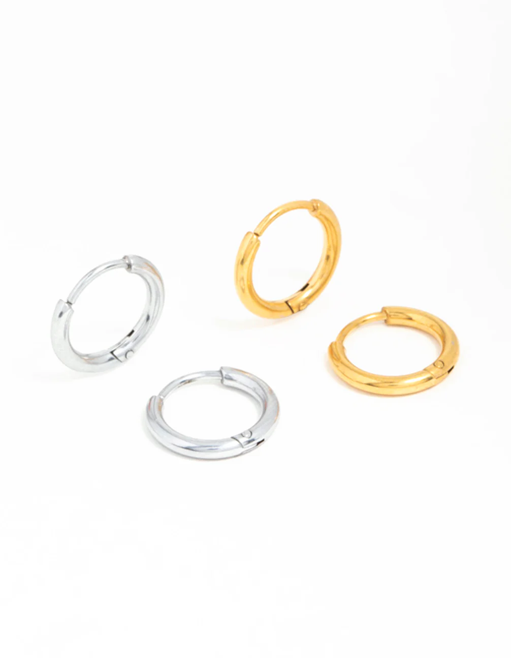 Gold Plated Surgical Steel Hoop Earrings 2-Pack - Image 2