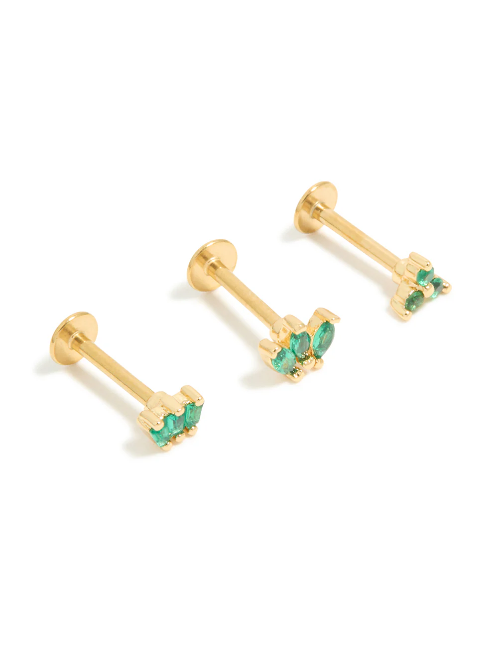 Gold Plated Surgical Steel Marquise Fan Flat Back 3-Pack - Image 2
