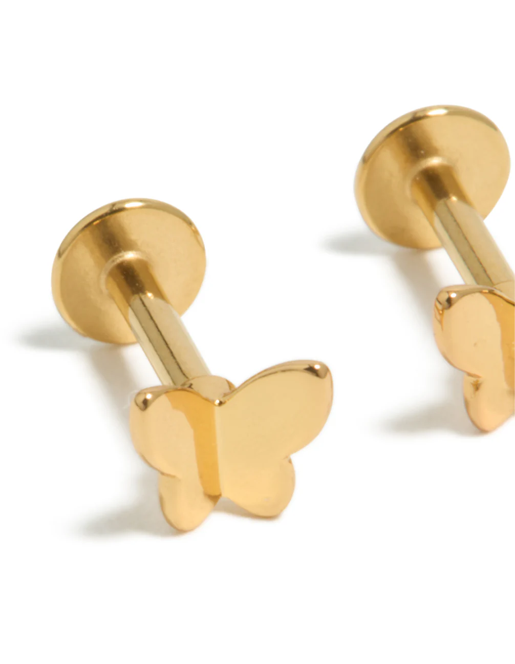 Gold Plated Surgical Steel Metal Butterfly Flat Backs 2-Pack - Image 4