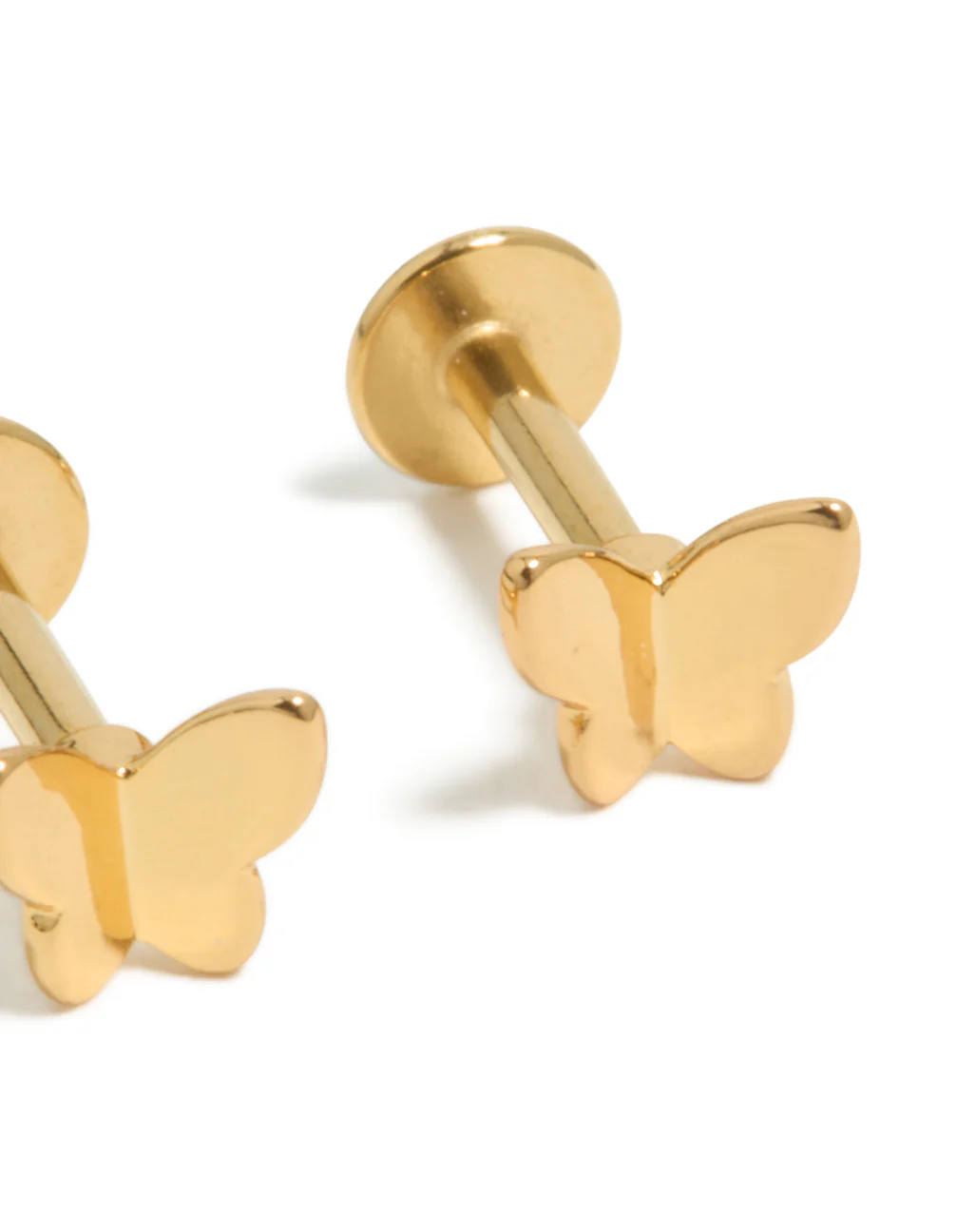 Gold Plated Surgical Steel Metal Butterfly Flat Backs 2-Pack - Image 5