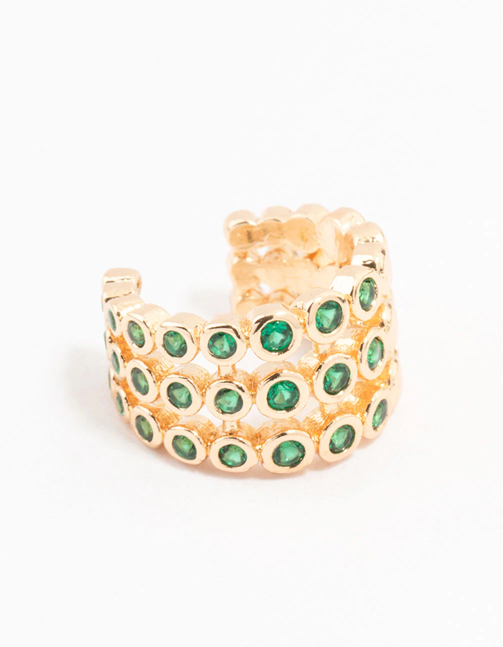 Gold Mini Round Cubic Zirconia Ear Cuff