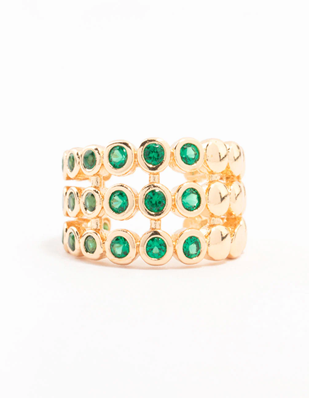 Gold Mini Round Cubic Zirconia Ear Cuff - Image 2