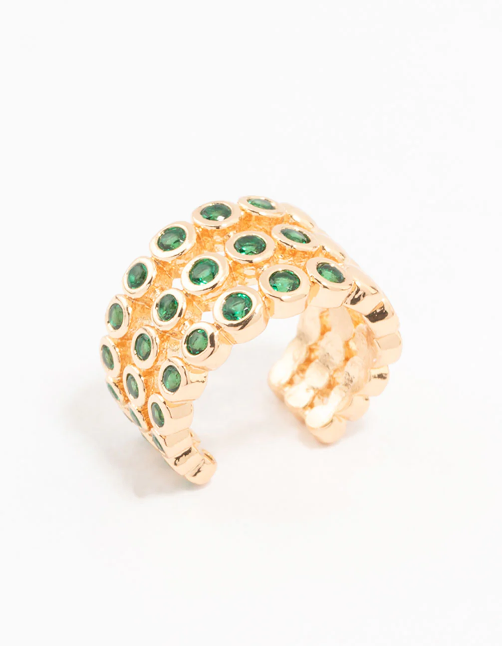 Gold Mini Round Cubic Zirconia Ear Cuff - Image 3