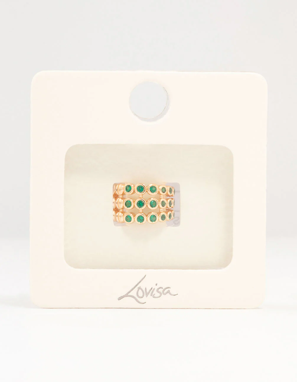 Gold Mini Round Cubic Zirconia Ear Cuff - Image 4