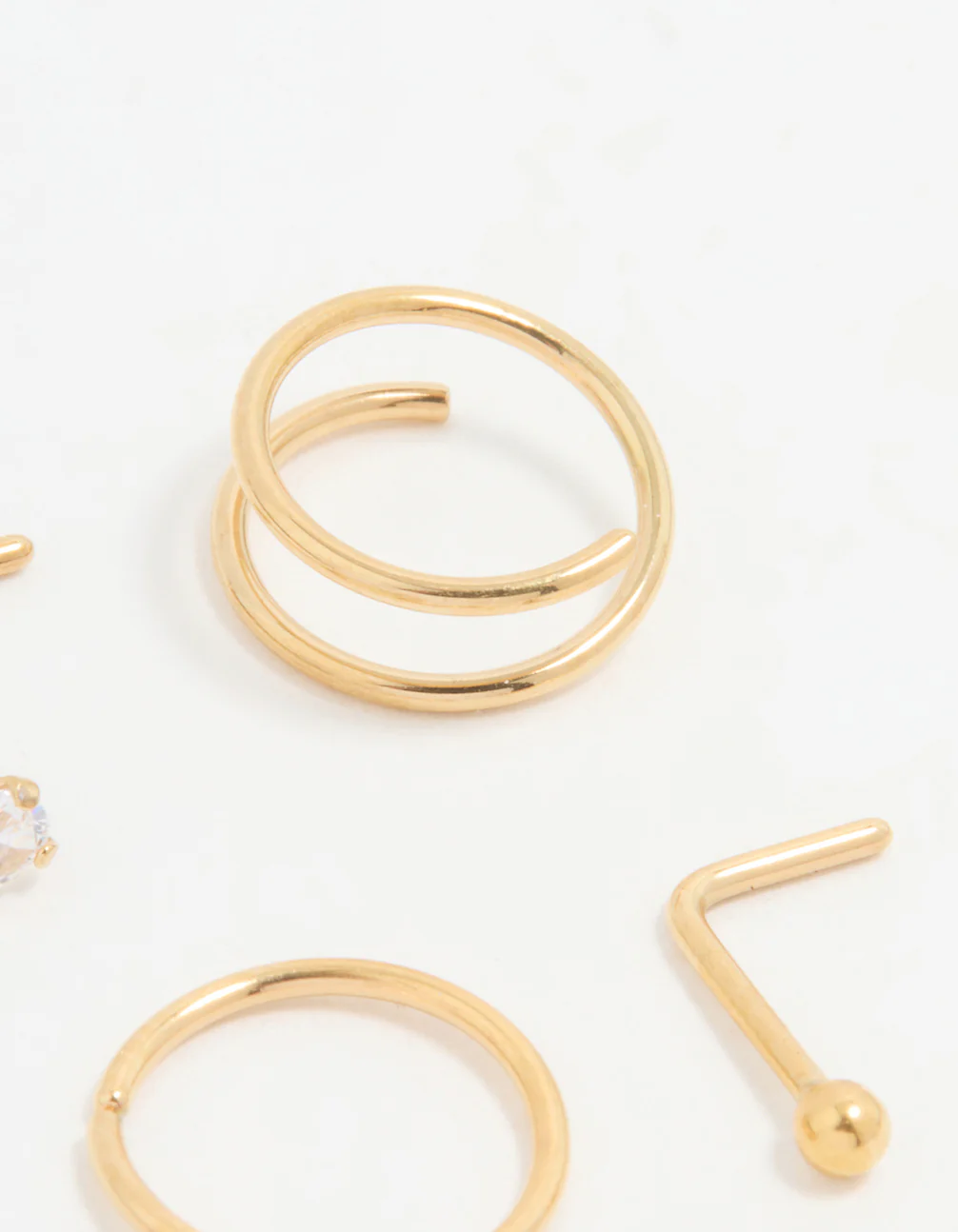 Gold Plated Surgical Steel Mixed Nose Piercing 4-Pack - Image 2