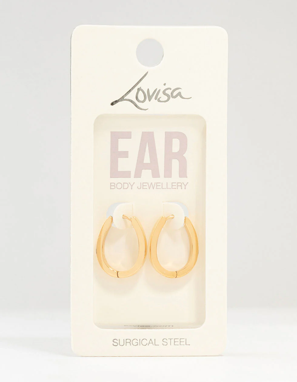 Gold Plated Surgical Steel Oval Hoop Earrings - Image 4