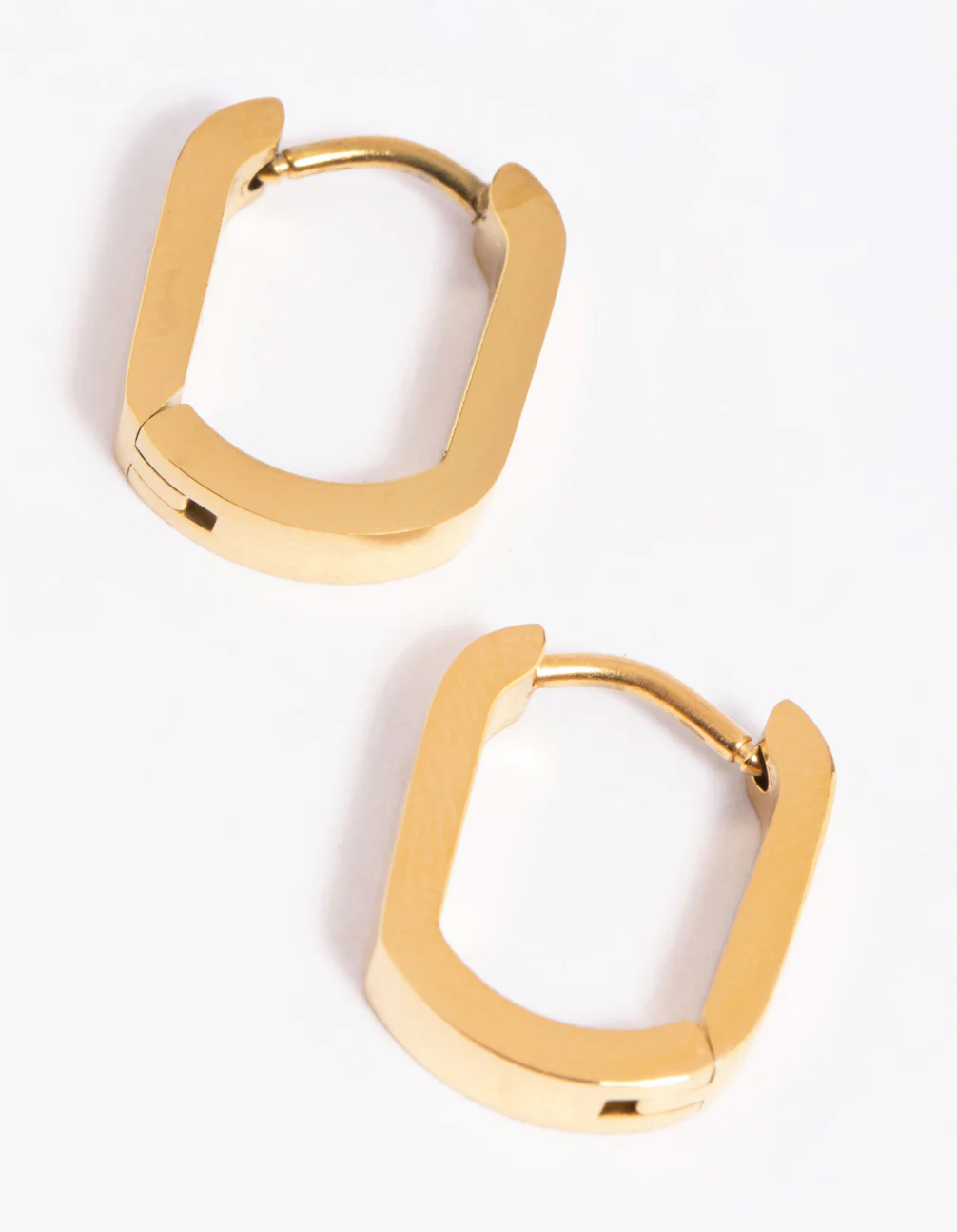 Gold Plated Surgical Steel Oval Huggie Earrings