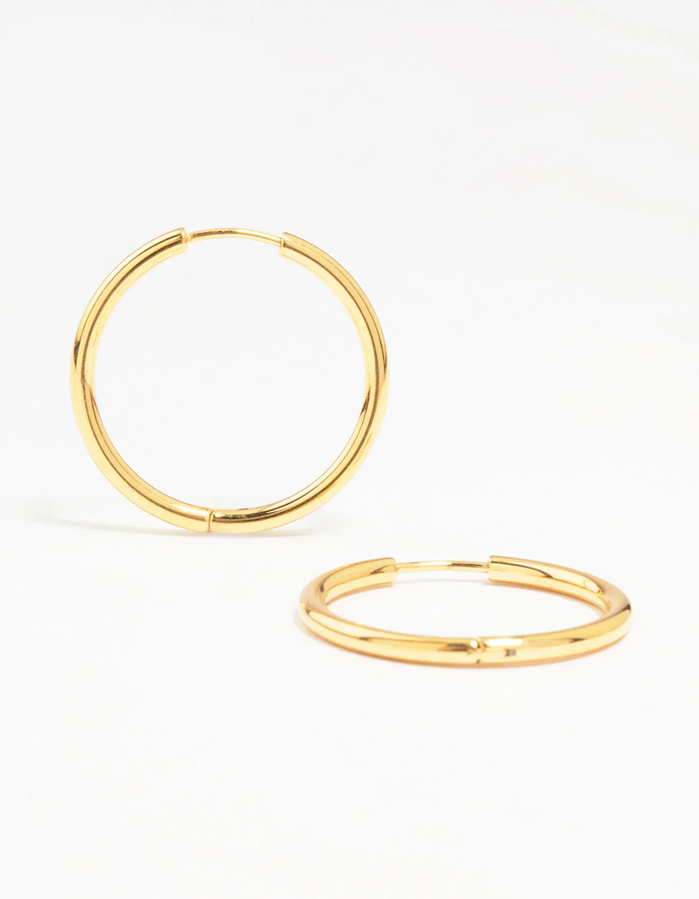 Gold Plated Surgical Steel Polished Hoop Earrings