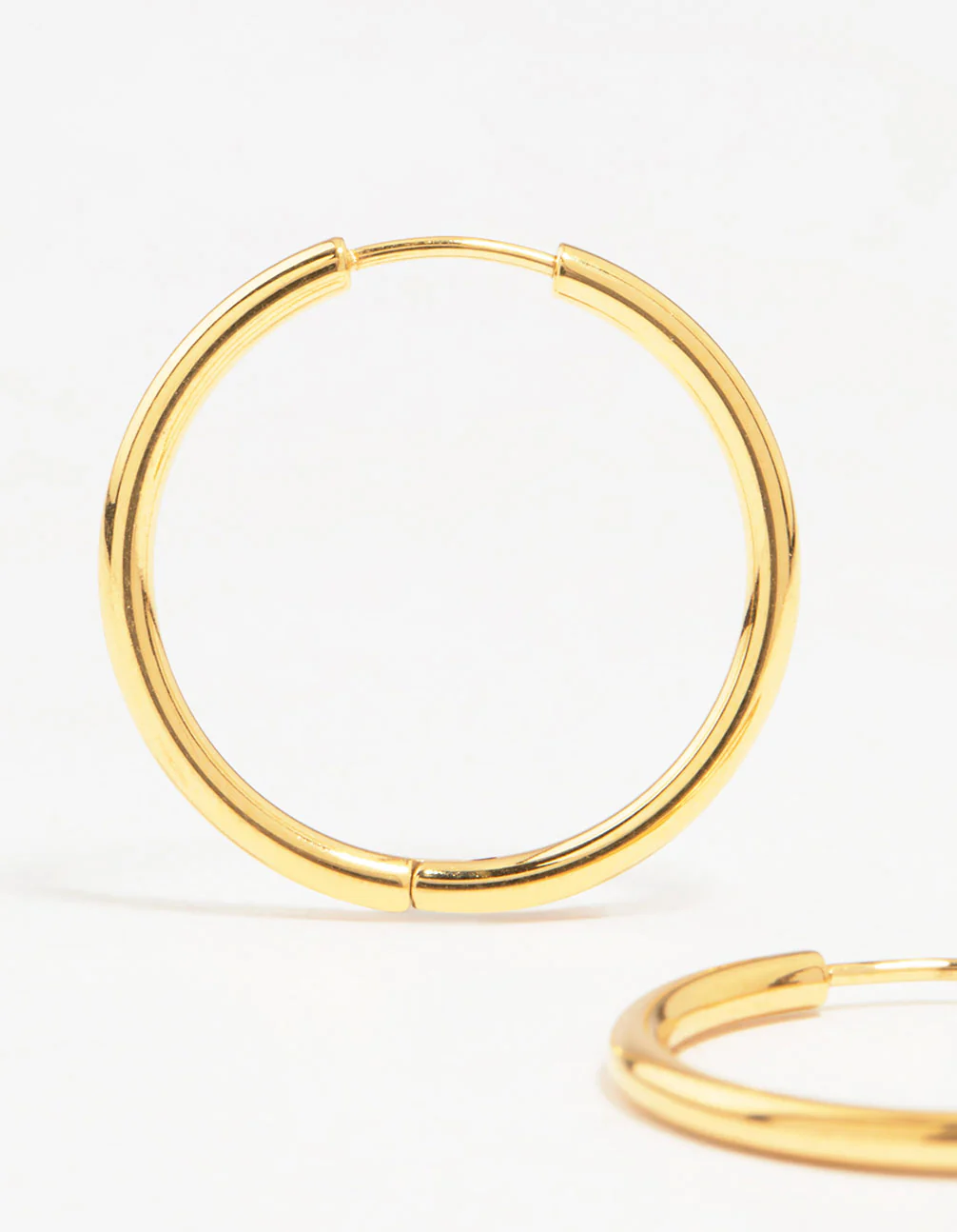 Gold Plated Surgical Steel Polished Hoop Earrings - Image 4