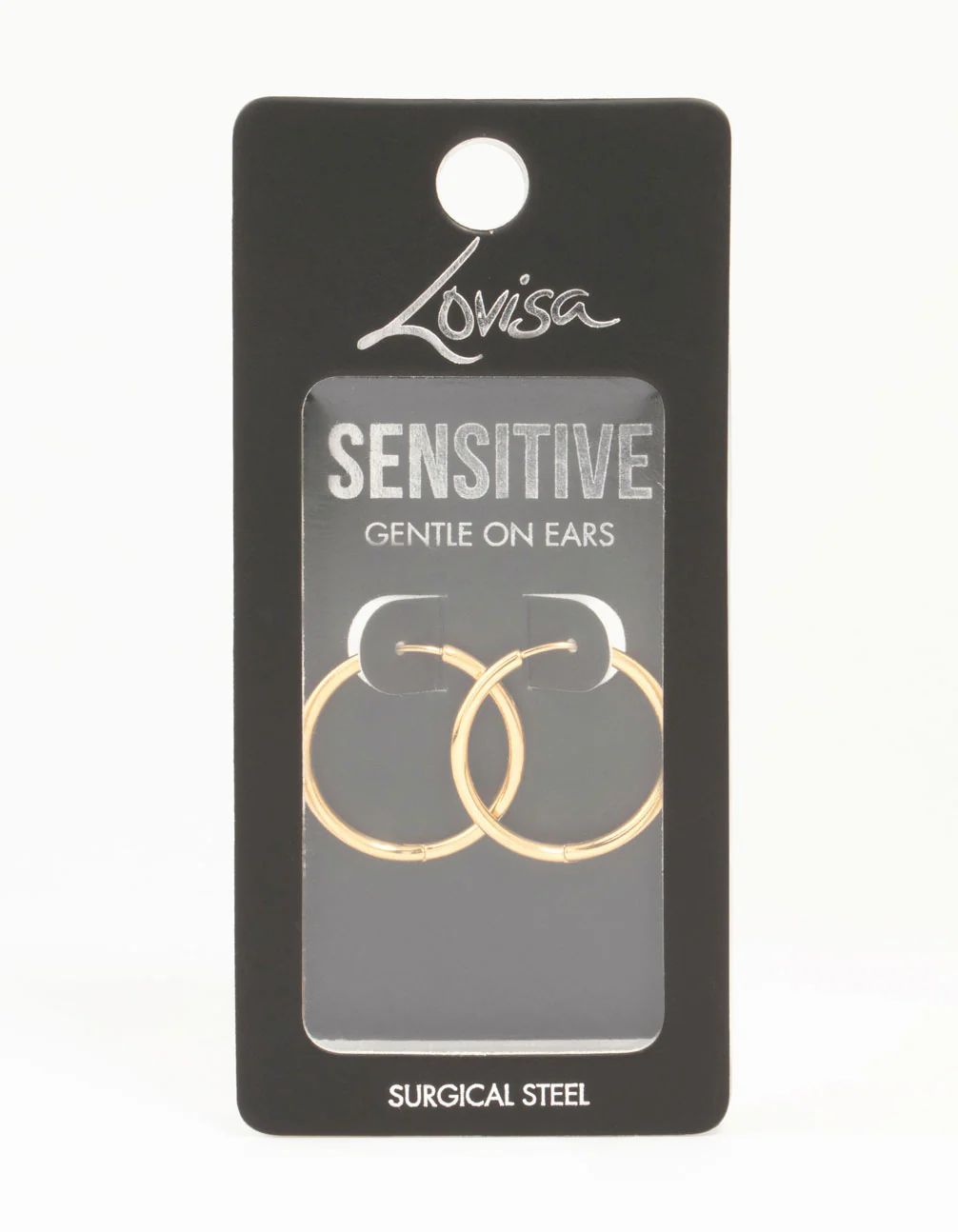 Gold Plated Surgical Steel Polished Hoop Earrings - Image 5